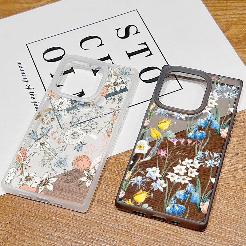 Soft Fashion Fresh Flower Print Case For iPhone 16 Pro Max 15 Plus 14 Pro 13 12 11 TPU Transparent Slim Shockproof Silicone Clear Phone Cover