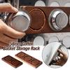 Magnetic 58mm Coffee Basket Storage Rack Adsorption Redwood Material Magnetic Wall Hanging Base Coffee Basket Storage Rack
