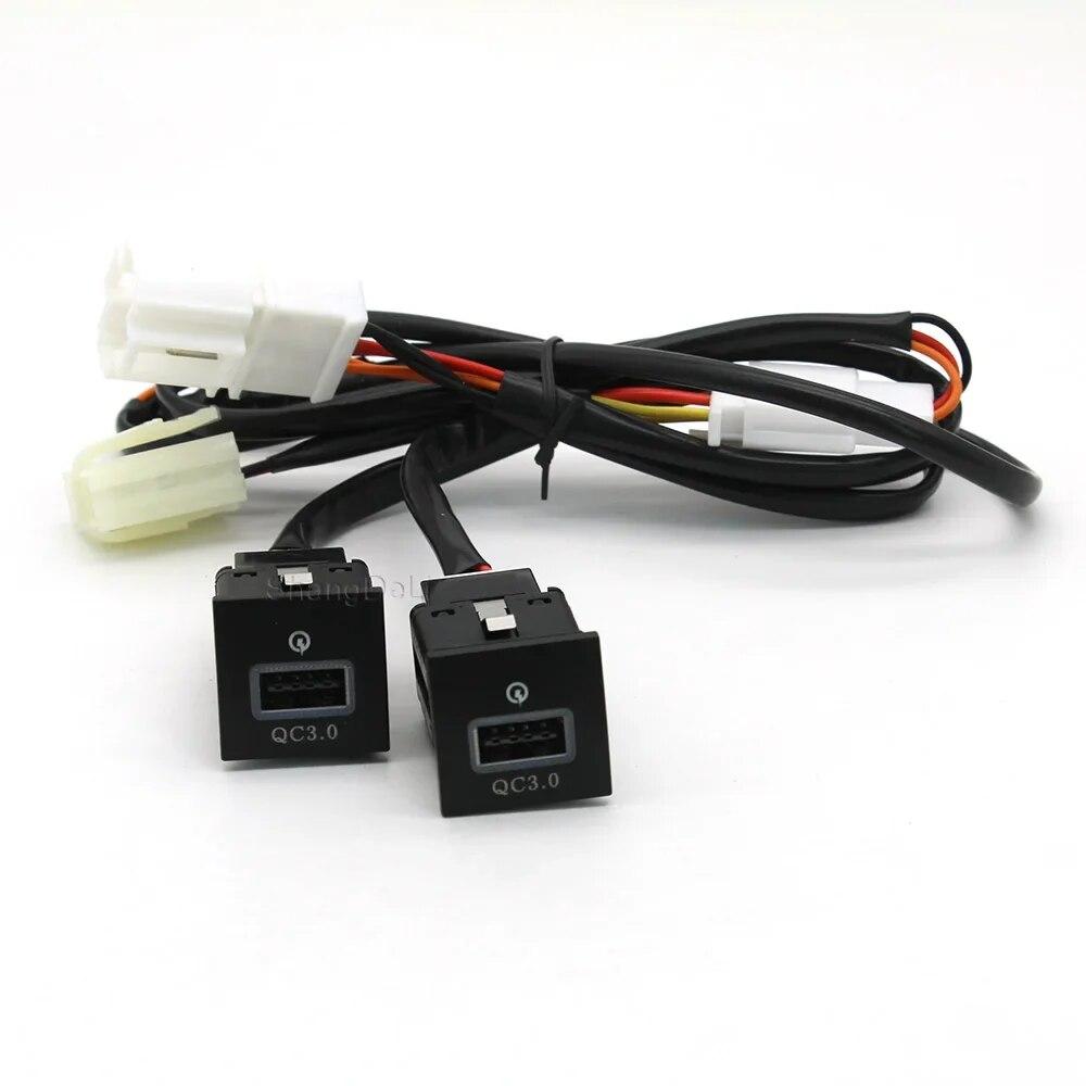 Car USB Charger PD Quick Charge QC3.0 Phone Charging Adapter Outlet Button For Volkswagen Golf 6 Jetta 5 MK6 Scirocco 2006-2012