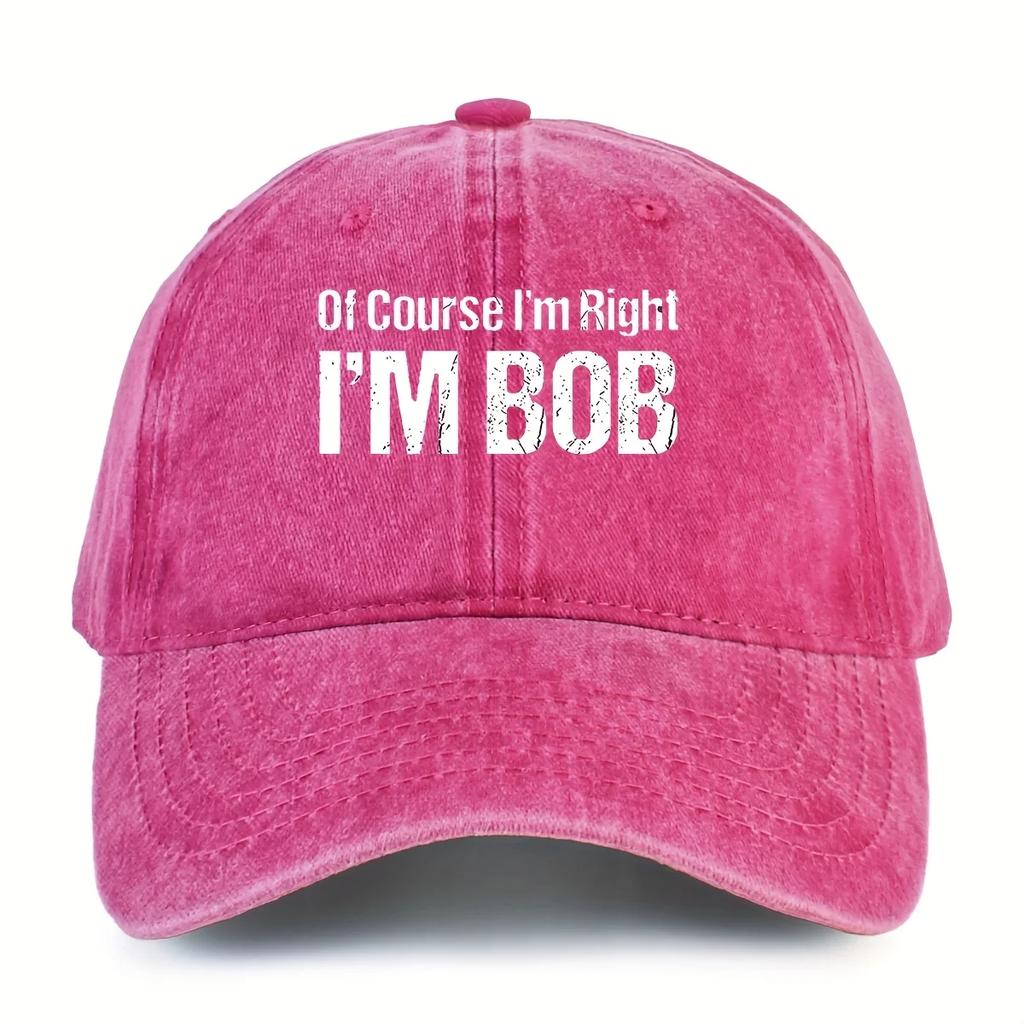 Im Bob Gedruckte Baseballkappe Hip Hop Wassergewaschen Abgetragen Vintage Papa Hut Leicht Verstellbar Unisex Schirmmütze