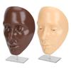 2 Set Makeup Practice Face 5D Silicone Full Face Makeup Mannequin Face with Stand for Emerging Makeup Artist