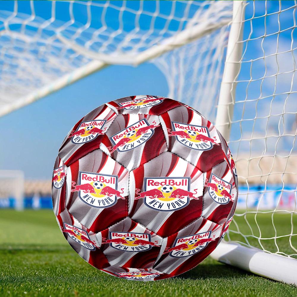 New York Red Bulls Crest Soccer Ball Size 5 Soccer Ball, Machine-stitched, Soft and Comfortable, Suitable for Training and Matches Fan Gift