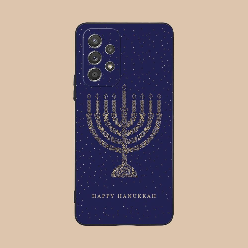 Jewish Hanukkah Mobile Phone Case for Samsung Galaxy M55 54 42 35 34 33 32 23 22 15 14 13 12 F55 5G Colorful Cover Pretty Luxury
