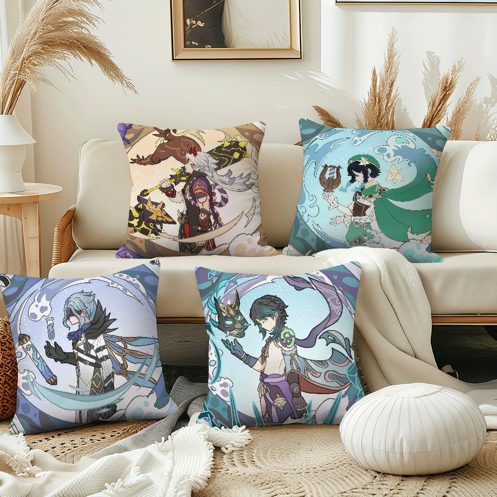 Genshin Impact Skirk boy cool b cushion cover Pillow Cover Decoration Room Home Sofa living Office Car Nordic Simplicity