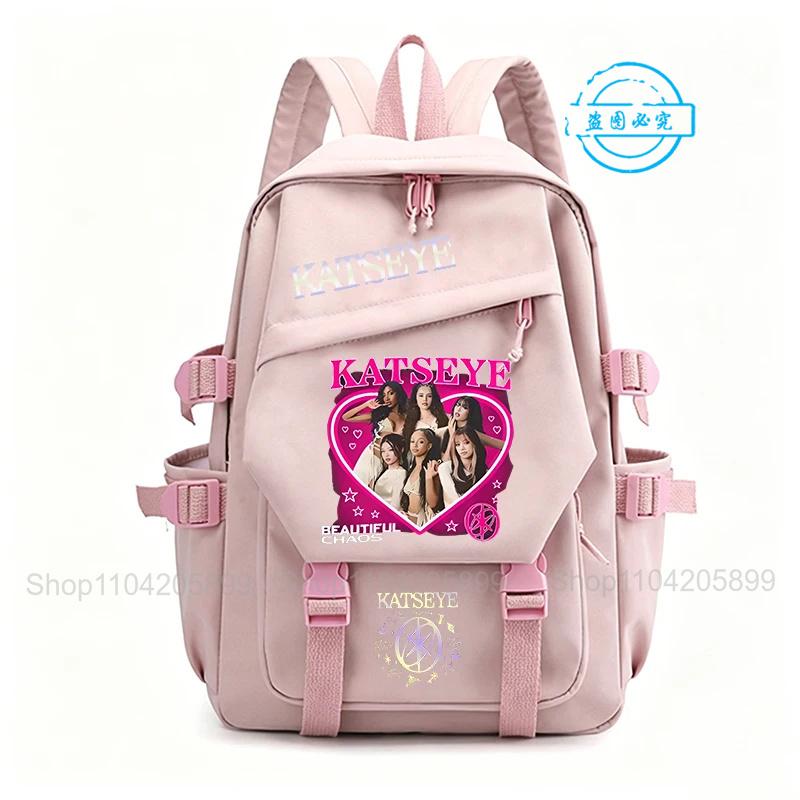 Katseye Schoolbag Hot KPOP Mochila  Student Teenager Book Bag Boy Girl Daily Travel Rucksack Large-Capacity Daypack