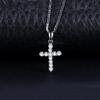 JewelryPalace Cross Sideway 925 Silver Cubic Zirconia Pendant Necklace for Women Yellow Gold Rose Gold Plated No Chain