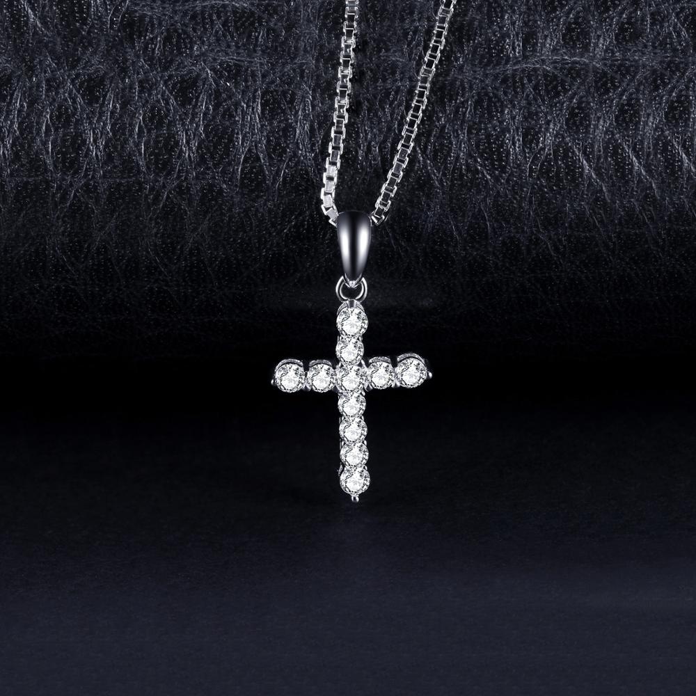 JewelryPalace Cross Sideway 925 Silver Cubic Zirconia Pendant Necklace for Women Yellow Gold Rose Gold Plated No Chain