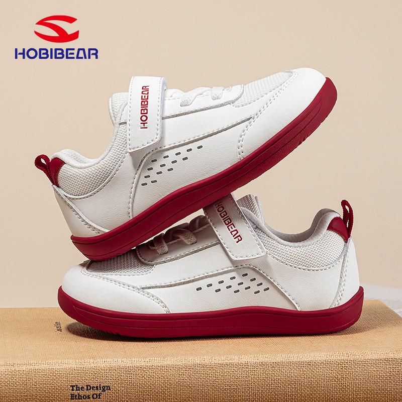 HOBIBEAR Kids' Wide-Head Breathable Velcro Shoes - Soft, Wear-Resistant Synthetic Leather for Boys & Girls
