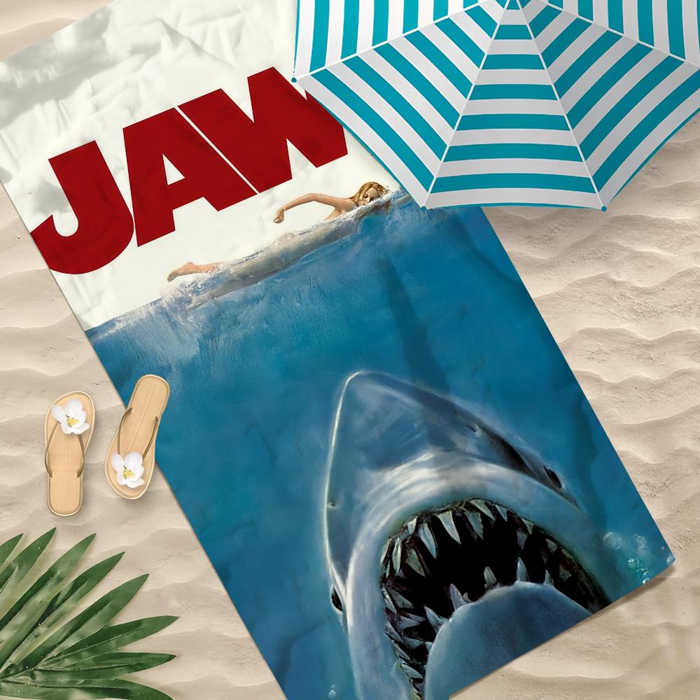 J-jaws-s Show Towel Beach Quick Dry Soft Pool Towels Gift for Travel Gym Shower Camping Sports