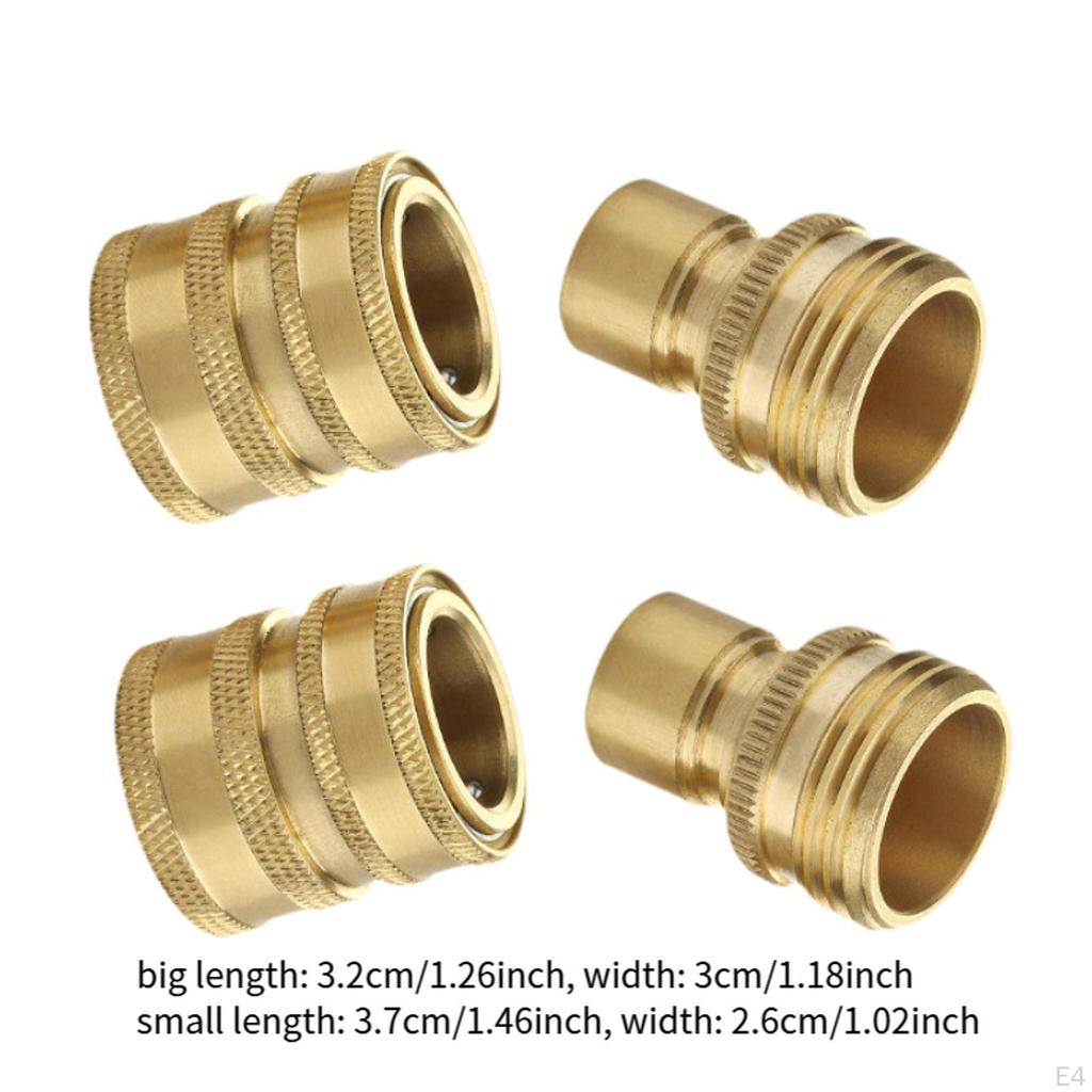 4 Pack 3/4 Inch Pressure Washer Quick Connect Garden Hose Adapters, Easy Installation, Directly