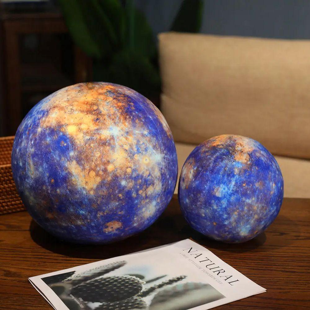 Lifelike Earth Sun Mars Plush Toy Stuffed Solar System Mercury Jupiter Saturn Uranus Neptune Planet Round Ball Throw Pillow