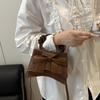 PU Solid Color Bow Casual Tote Large Capacity Commuting High Quality Women's Bags Winter New Versatile Crossbody Bags