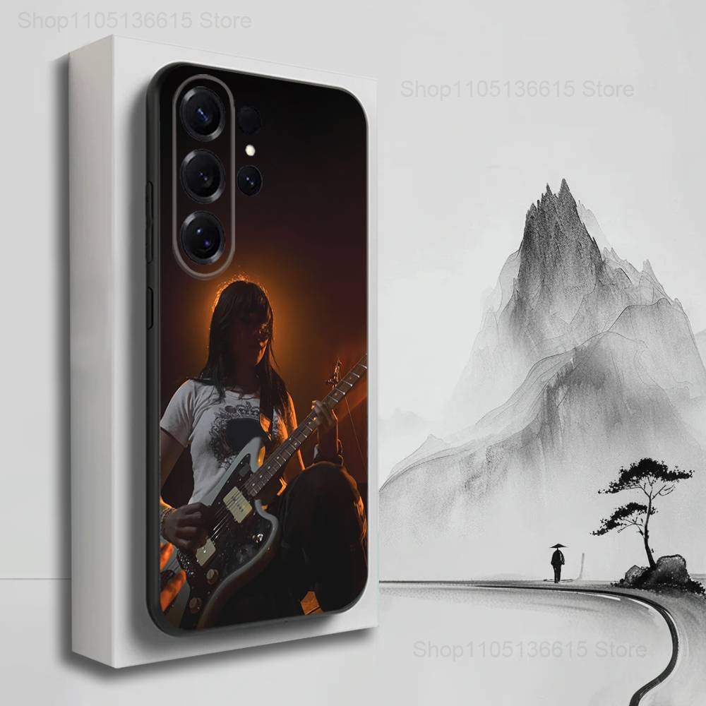 Cute B-Beabadoobee Singer Phone Case For Samsung S22,S21,S20,S10,S9,S25,S24,S23,Ultra,FE,Plus,Lite,Soft Silicone Black