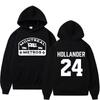 Unisex Black Hoodie Montreal Metros Hollander 24 Double Sided Print Hooded Sweatshirt Vintage Sports Team Graphic Streetwear Pullover