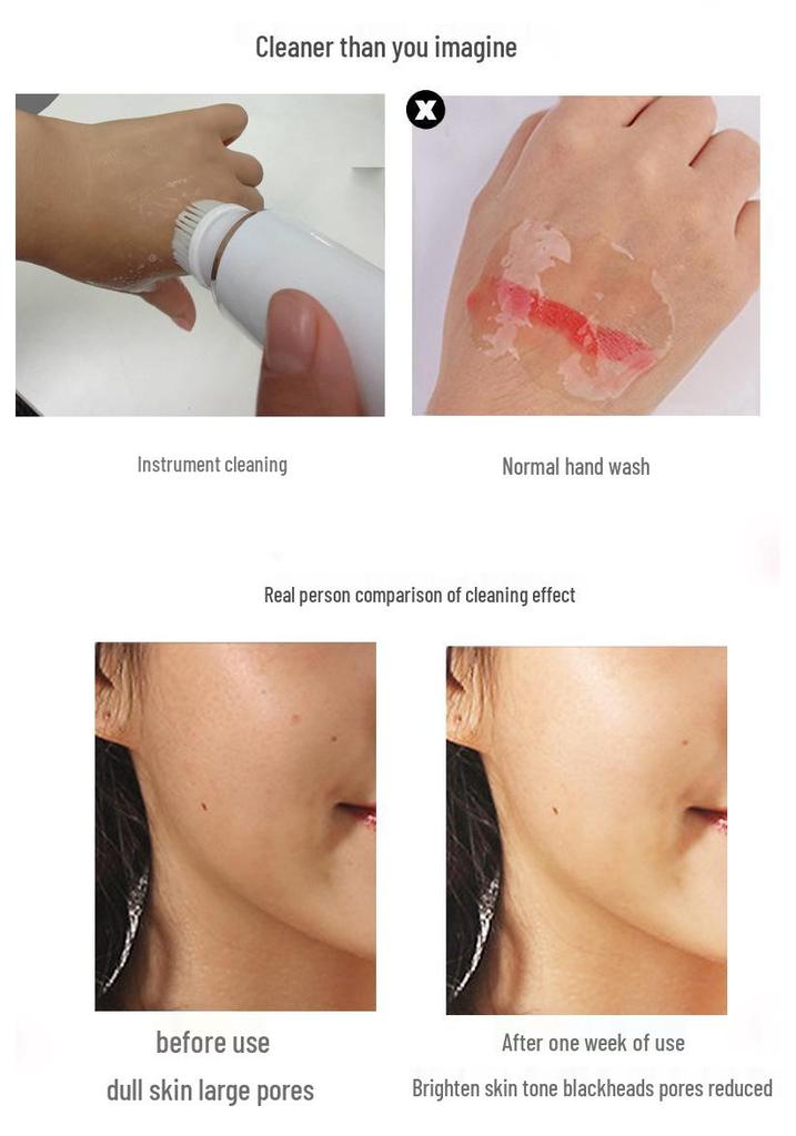 Electric Ultrasonic Waterproof Facial Cleanser and Brush