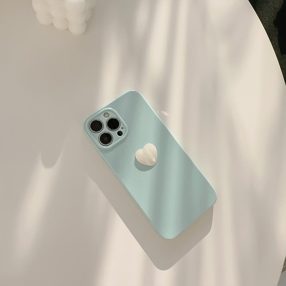 Three Dimensional Love Iphone14 IPhone 13 Pearl Shell 16 Solid Color 12 Suitable for 15promax Simple