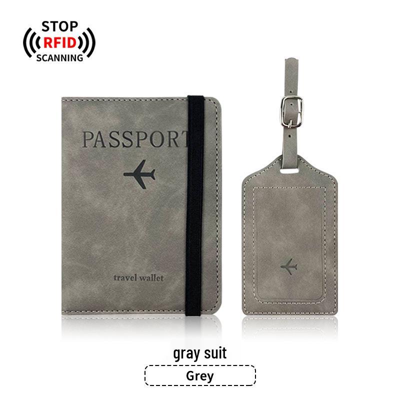 

Набор из держателя для паспорта из искусственной кожи с RFID-защитой и багажной бирки - Антимагнитная и противокражная сумка для документов в наличии