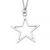 Retro Silver Hollow Star Pendant Necklace