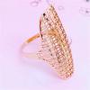 Russia 585 Purple Gold Ethnic Style Hollow Copper Coin Pattern Wide Version Ring Plated Rose Gold Ring Women