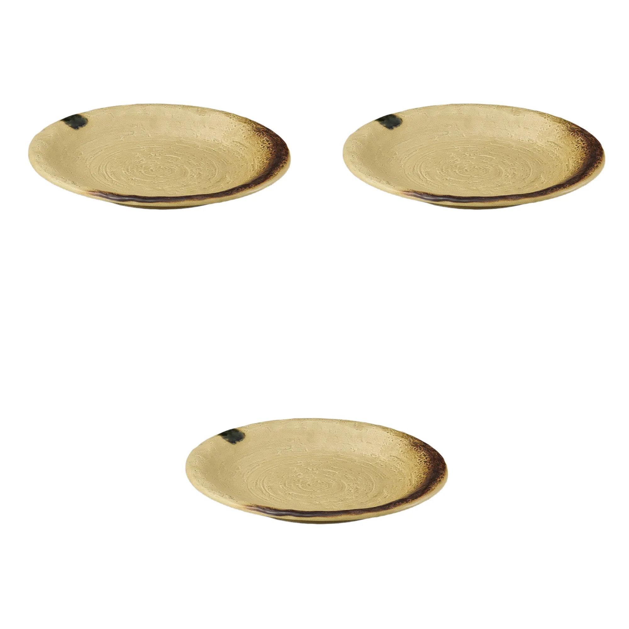 

Set of 3 Yellow Flower Plates x 4 Large Round Plates by Setomonohonpo 9-inch [28.2 cm] жёлтый