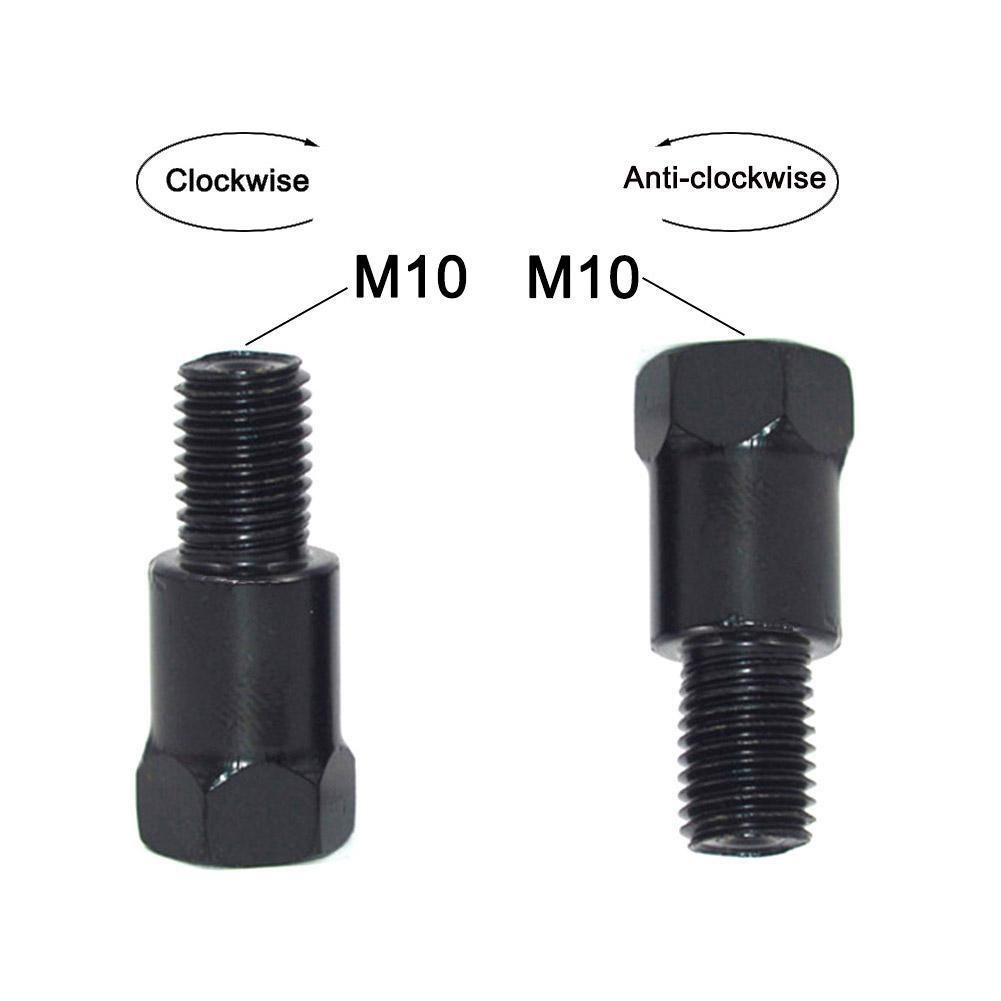 Pair Black Mirror Adapters M10 10MM M8 8MM Motorcycle Rearview Mirrors Conversion Bolt Clockwise Anti-clock Right Left Thread