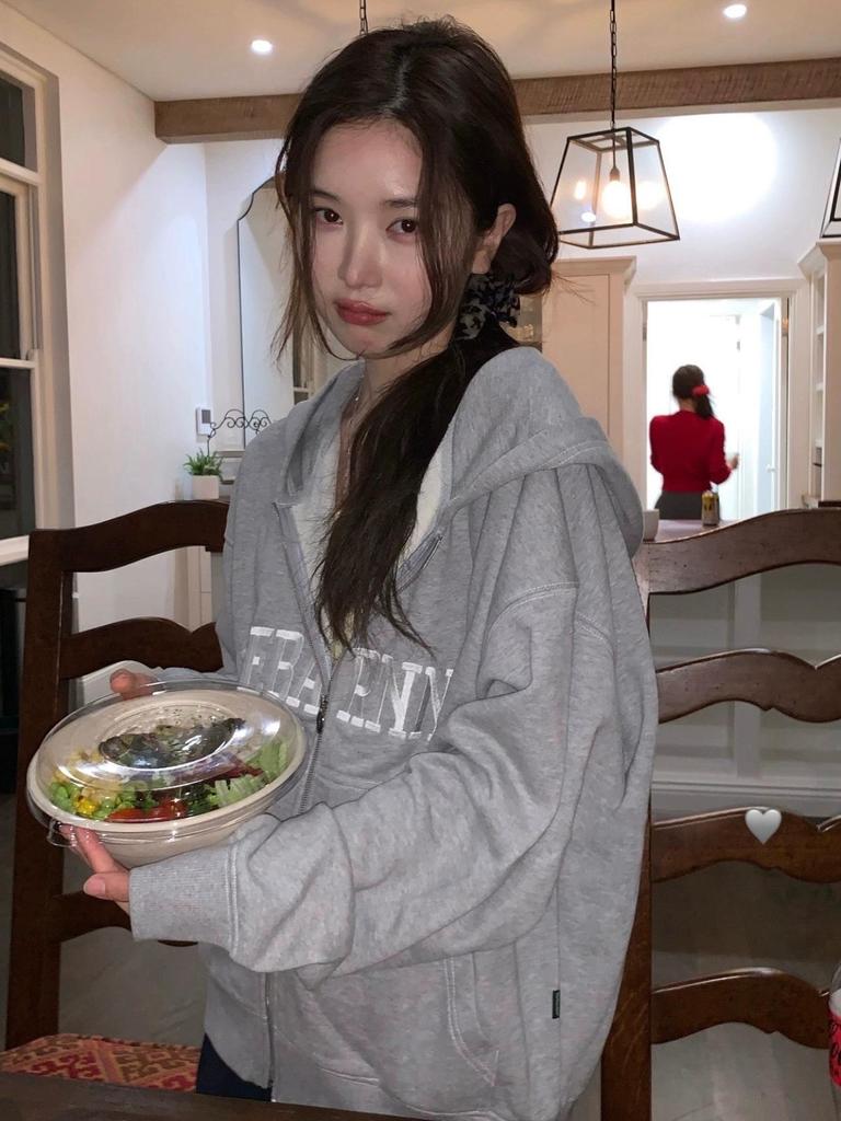 Bestickte Buchstabe H Damen Zip-Up Hoodie Jacke - Herbst 2025 Kollektion