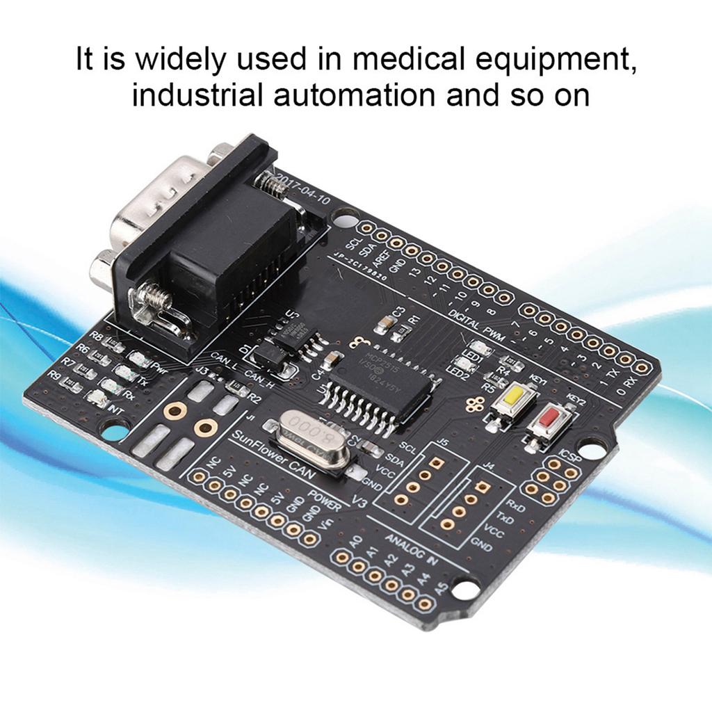 HW A001 CAN Bus Shield MCP2515 Expansion Board Support For CAN2.0 protocol