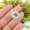 Himmelblauer Topas Edelstein 925 Sterlingsilber Schmuck Zirkonia Kette Anhänger für Mädchen CZP-11-8