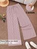2026 Spring/Summer Plus Size Striped Beach Pants for Women - European & American Style
