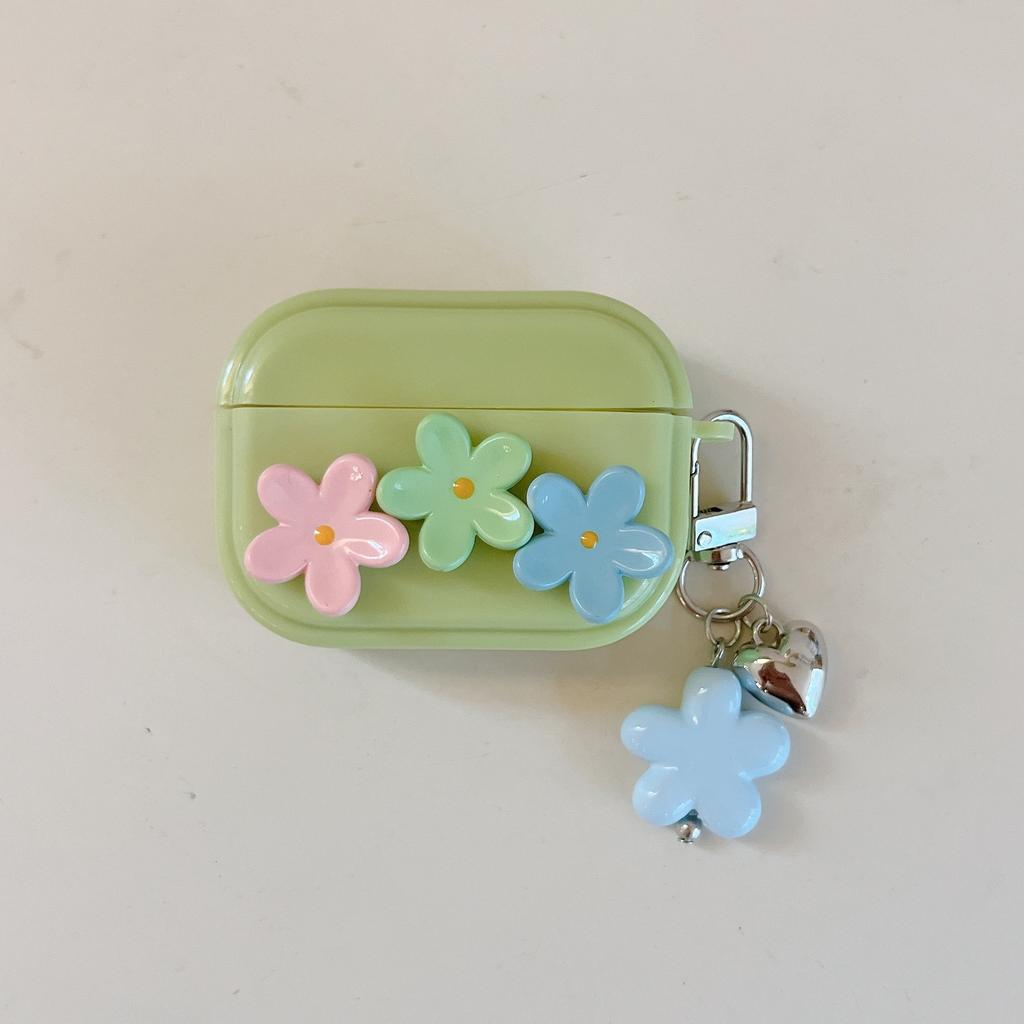 Korean Three-dimensional Flower Pendant for AirPods 1 /1 Protective Case Pro1 Wireless Bluetooth 1/1st Generation Earphone Case