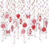 Hanging Swirls Decoration for Kids Adult Christmas Candy Swirls Candy Shimmering Party Hanging Streamers Ceiling Ornament