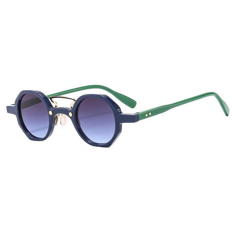 

Classic Vintage Small Round for Women Sunglasses Fashion Clear Lens Ocean Lens Sunglasses UV400 Men Rivets Sun Eyeglasses Oculus as picture