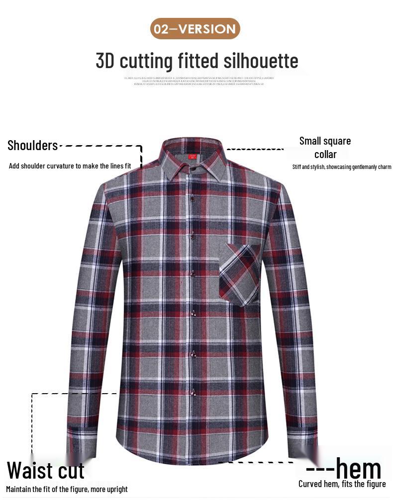 Men's Trendy Plaid Slim Fit Long Sleeve Shirt - Comfortable & Casual.
