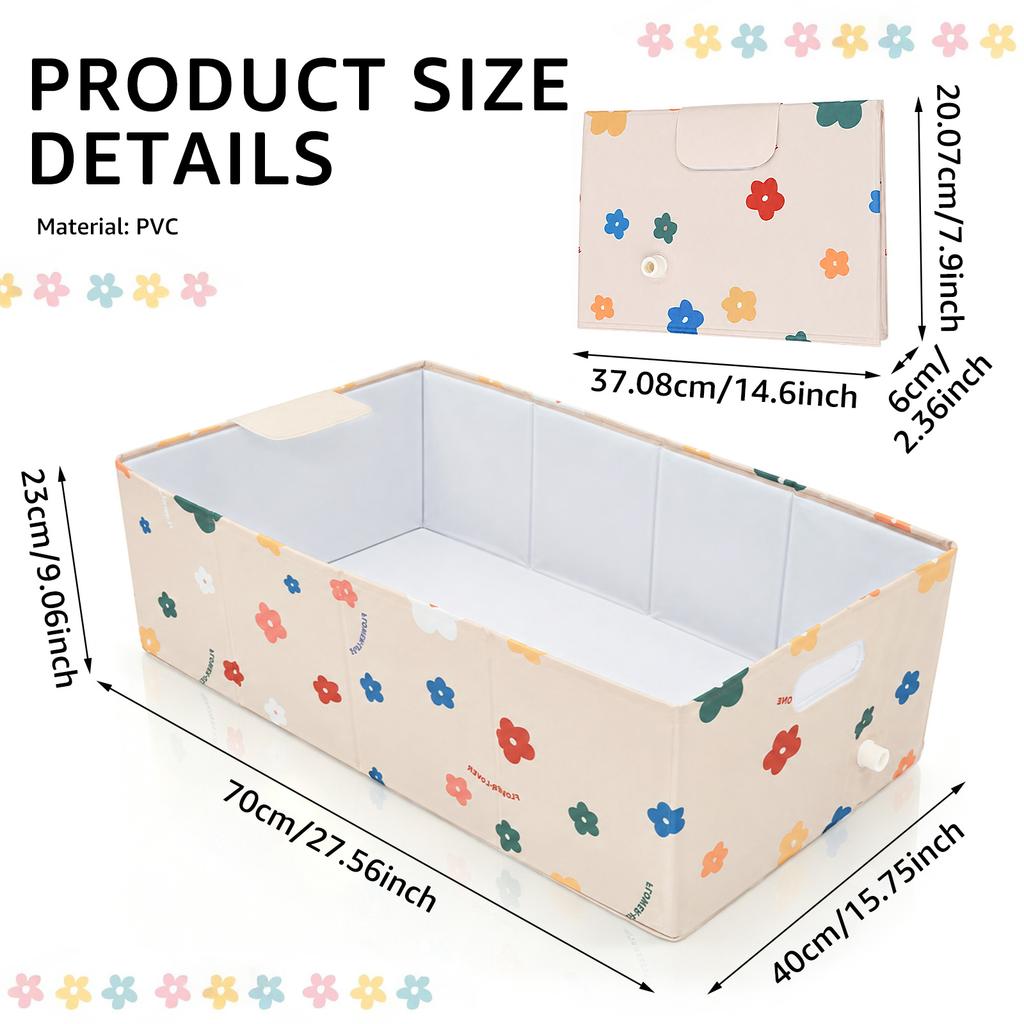 Foldable Dog Bathtub PVC Portable Pet Bath Tub with Side Drain Lightweight Dog Cat Wading Pool for Indoor Outdoor Pet Supplies