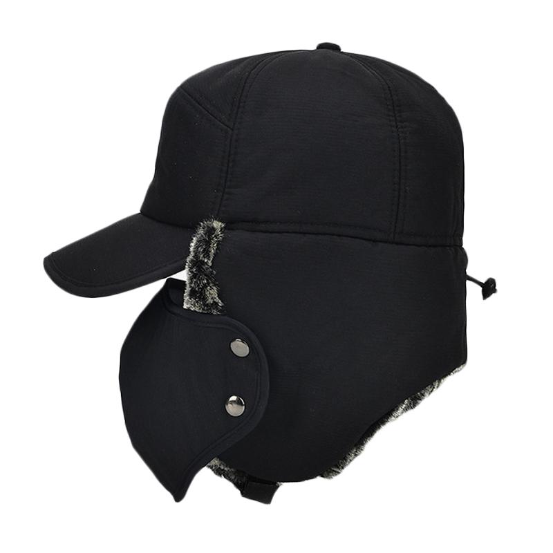 Pánská zimní bomber čepice Bavlněná čepice s ochranou uší Čepice tlustá zateplená čepice s rukávem čepice Skullies Beanies Ski Slouchy čepice