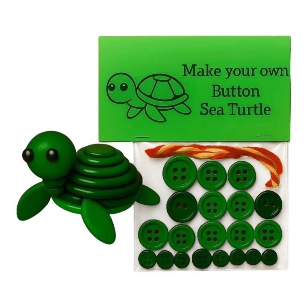 Handmade Christmas Button Ornament Making Set With Colorful Button String Creative DIY Button Ornaments Animal