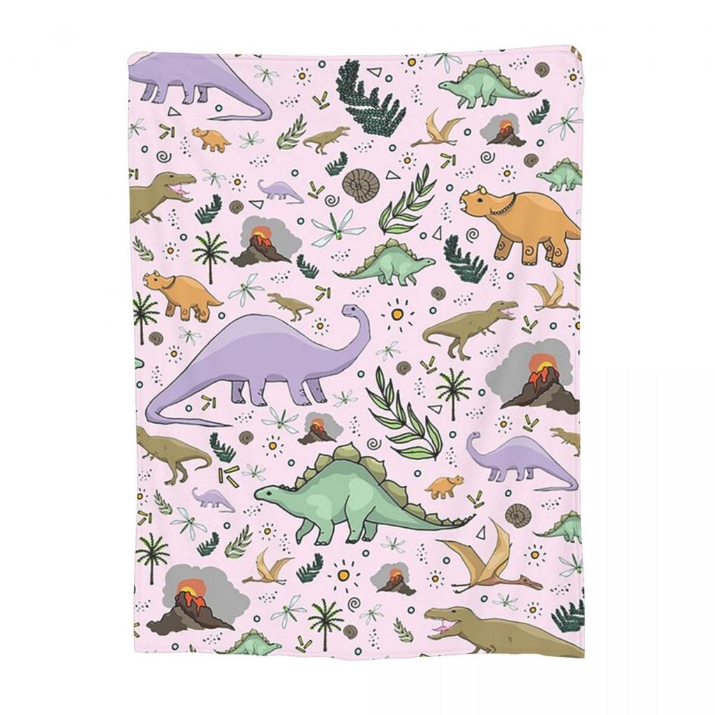 Bright Dinosaurs Blanket Soft Warm Flannel Throw Blanket Plush for Bed Living room Picnic Travel Home Sofa