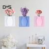3/6Pcs Wall Mount Silicone Vase Reusable Self-Adhesive Home Office Indoor Refrigerator Window Wall Hanging Plants Flower Vase Sticker Decoration