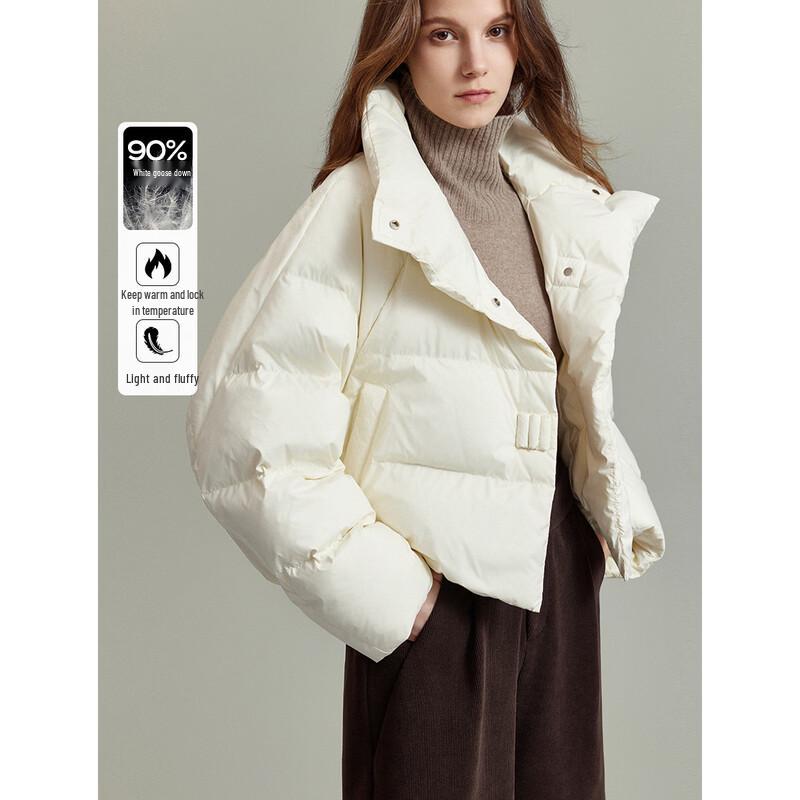 

ELLE Women s French Style 90% Goose Down Short Jacket 2025 Winter XL