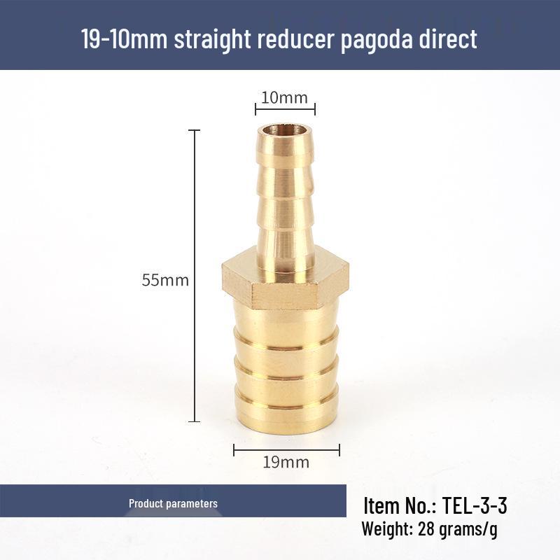 Brass Reducing Pagoda Plug for Hose Fitting - Converts 4mm To 19mm Diameters