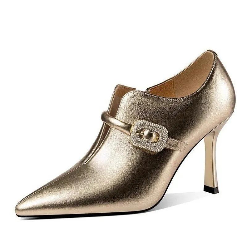 Damen Pumps Neue Mode Hohe Qualität Stilettoabsatz Stiefeletten Herbst Frühling Lässig Lackleder High Heels Schuhe für Damen