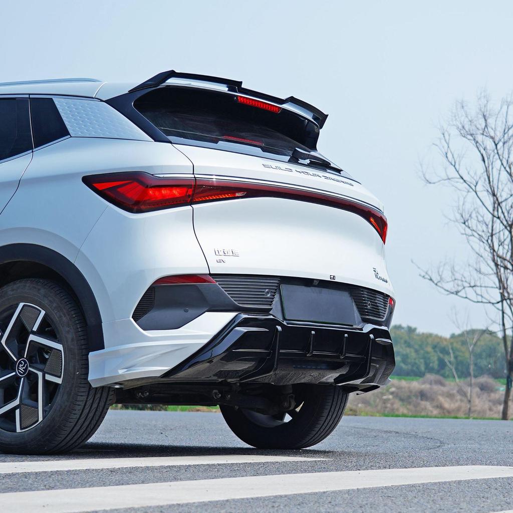 Fits 2022 BYD Yuan PLUS-MC: front bumper, lip, splitter, rear lip, side skirts, roof spoiler, rear wing.