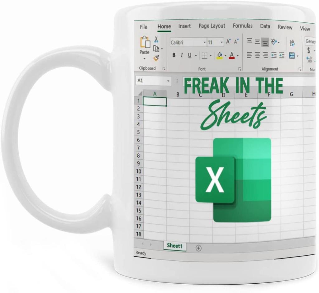 Freak In The Sheets Spreadsheet Ceramic Coffee Mark Mug Excel New