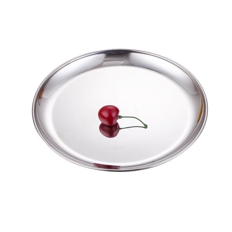 Thickened Stainless Steel Round Dinner Plates - 14CM (10-Pack)