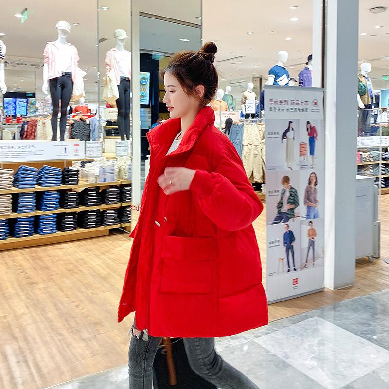 

New Plus Size Plus Size Loose and Versatile Fashionable Korean Style Cotton-padded Jacket Mid-length Down-padded Jacket Winter Jacket S