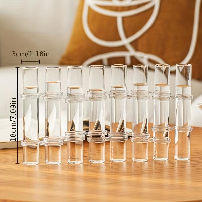 6/8 Stück Transparente Glasvase, Runde Form, Hochwertige Glasdekoration, Blumenarrangement, Hydroponischer Pflanztopf, Kombinationsvasendekoration