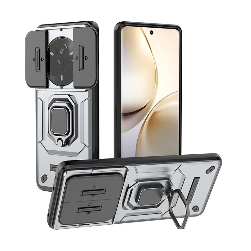 Shockproof Armor Case For OPPO Realme 14 Pro 5G Slide Lens Camera Protection Back Cover for Realme 14 Pro Plus Ring Stand Cases