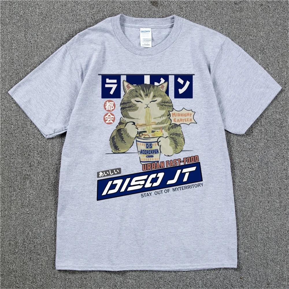 Maglietta Hip Hop da Donna con Gatto Divertente Streetwear Harajuku Maglietta Oversize Estiva a Maniche Corte Maglietta Larga Casual Top Magliette
