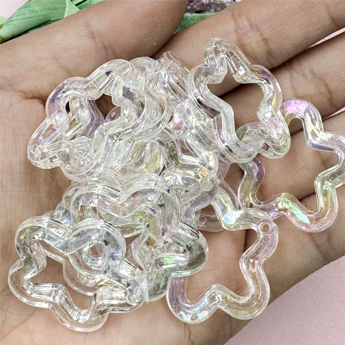 

Приналежності для вечірок для дому Пентаграми Намистини своїми руками 20 шт. Акрилові 29,6 мм Модне намисто Лазерні видовбані зірки Намистини Ювелірні вироби Аксесуари бісерний матеріал білий