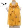 Fashionable Neck Decoration for Women Lightweight Scarf Women, Cute Bee Pattern Scarf, Stylish Accessory Soft Long Thin Shawl Wrap Vacation,
